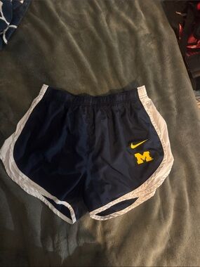 Nike Women's Navy Athletic Shorts University of Michigan